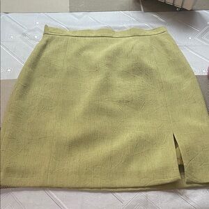 Lime Green Mini Skirt with Side Slit
